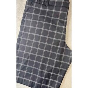 Nike Golf Shorts 40 Plaid Performance‎ Activewear Modern Fit Gray White